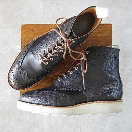 極上★トリッカーズ SIZE 8【現行定価￥96,800-★MALTON/モールトン】M2508/カントリーブーツ/コンビ/黒/メンズ/Tricker's★h711