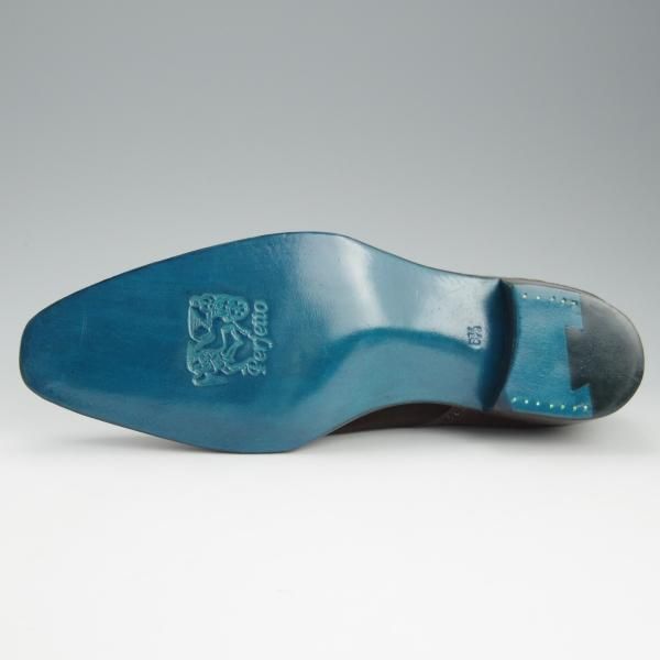 未使用★Perfetto/ペルフェット SIZE 6.5【グッドイヤーウェルテッド製法★ストレートチップ/PF-10190D】カーフ×スエード/濃茶★h712