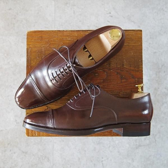 ★(銀座)ギルド・オブ・クラフツ SIZE 6.5【パターンオーダー品★Brackie/パンチドキャップトゥ】カーフ/濃茶/Guild of crafts★h715