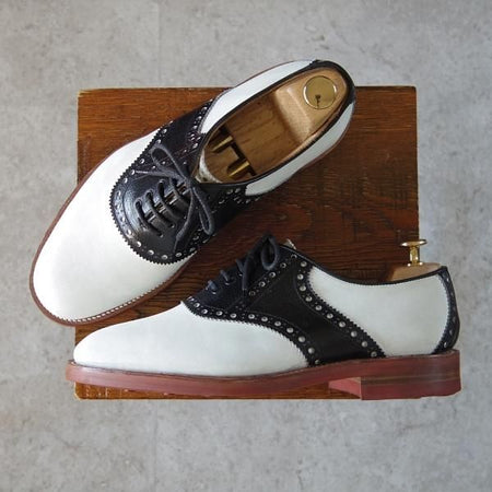 極上★トリッカーズ SIZE 8【ダイナイトソール仕様★サドルシューズ/M7261】ヌバック×グレインレザー/白×黒/メンズ/Tricker's★h717
