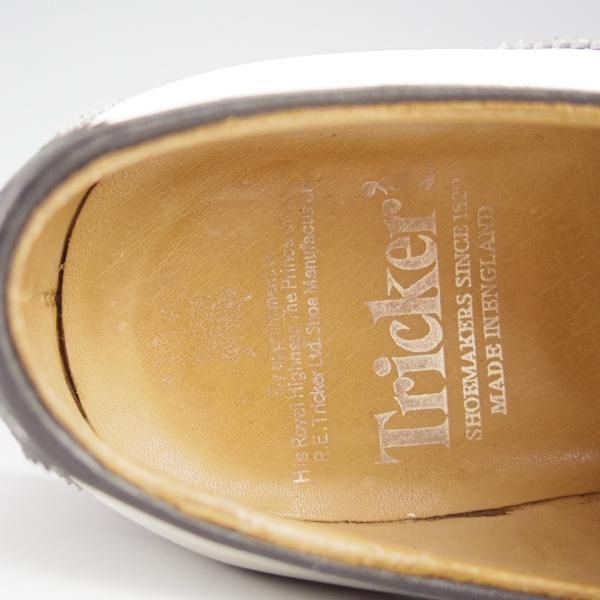 極上★トリッカーズ SIZE 8【ダイナイトソール仕様★サドルシューズ/M7261】ヌバック×グレインレザー/白×黒/メンズ/Tricker's★h717