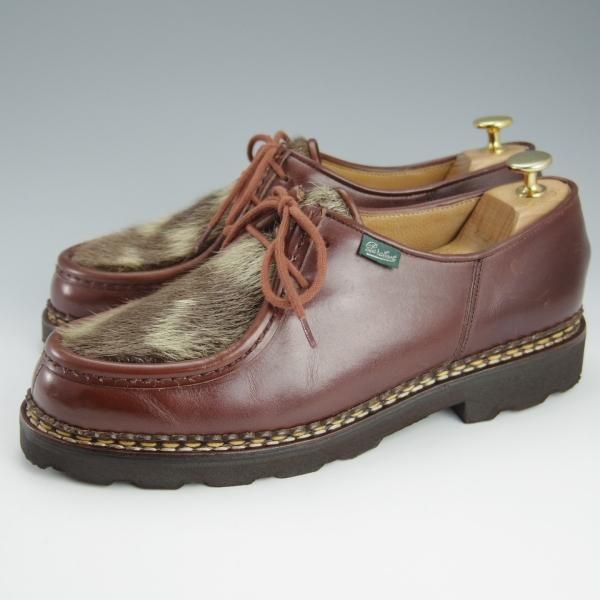 極美品★パラブーツ SIZE 42【貴重★フォック仕様(アザラシの毛皮)/ミカエル/MICHAEL】チロリアンシューズ/茶/Paraboot★h720
