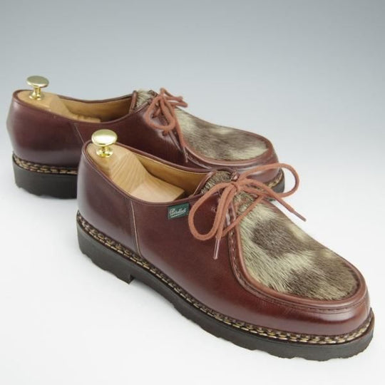 極美品★パラブーツ SIZE 42【貴重★フォック仕様(アザラシの毛皮)/ミカエル/MICHAEL】チロリアンシューズ/茶/Paraboot★h720