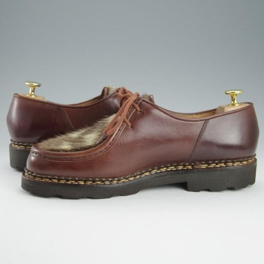 極美品★パラブーツ SIZE 42【貴重★フォック仕様(アザラシの毛皮)/ミカエル/MICHAEL】チロリアンシューズ/茶/Paraboot★h720