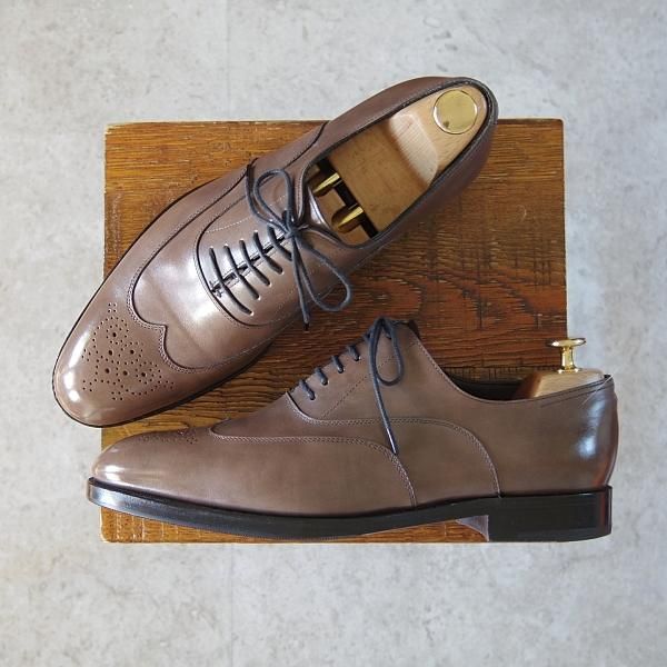 極上★ジョンロブ SIZE 6.5【貴重★エルメス別注/HERMES/ミュージアムカーフ】HECTOR/H413ラスト/茶/JOHN LOBB★h723