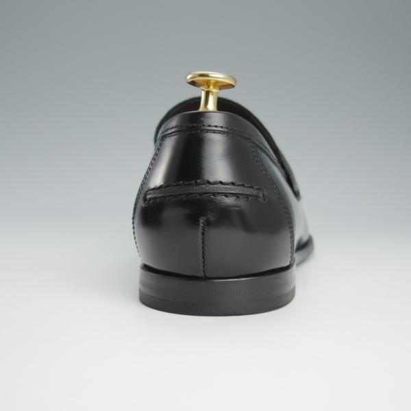 極美品★(英)JIMMY CHOO/ジミーチュウ SIZE 41【定価1,395ドル(15万円程度)★スタッズ/コインローファー】コンビ/黒/メンズ★h725