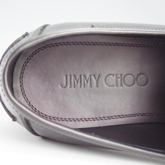 極美品★(英)JIMMY CHOO/ジミーチュウ SIZE 41【定価1,395ドル(15万円程度)★スタッズ/コインローファー】コンビ/黒/メンズ★h725