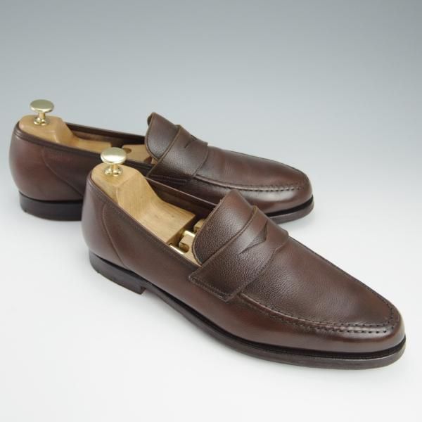 極上★クロケット&ジョーンズ 8.5E【定価￥83,600-★バーニーズNY別注/SELHURST】366ラスト/ローファー/濃茶/Crockett&Jones★h726