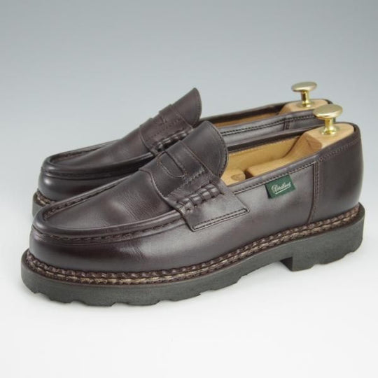 極美品★パラブーツ SIZE 5.5【定価￥71,500-★ランス/REIMS/カフェ】CAFE/コインローファー/リスレザー/濃茶/メンズ/Paraboot★h728