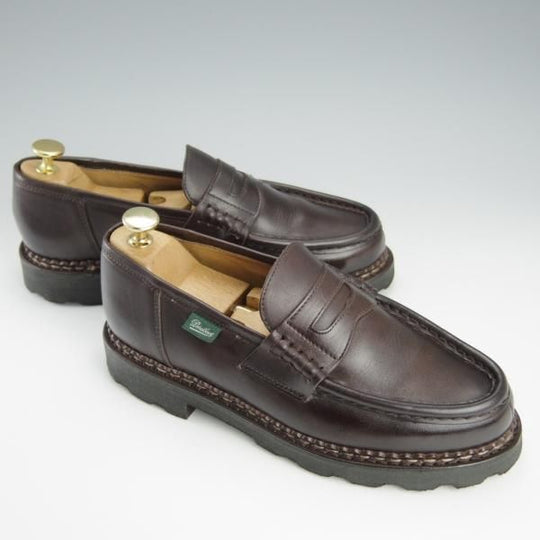 極美品★パラブーツ SIZE 5.5【定価￥71,500-★ランス/REIMS/カフェ】CAFE/コインローファー/リスレザー/濃茶/メンズ/Paraboot★h728