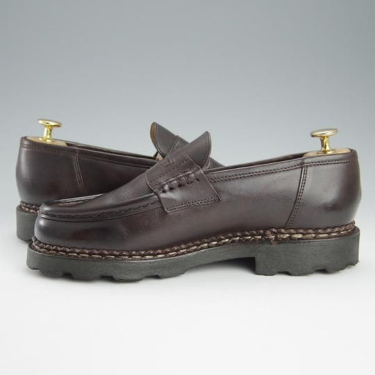 極美品★パラブーツ SIZE 5.5【定価￥71,500-★ランス/REIMS/カフェ】CAFE/コインローファー/リスレザー/濃茶/メンズ/Paraboot★h728