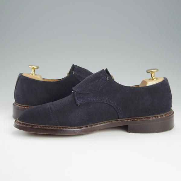 美品★トリッカーズ SIZE 7.5【モデル定価￥81,000-★ダブルモンク/Rufus】7824/スエード/紺/メンズ/Tricker's★h733