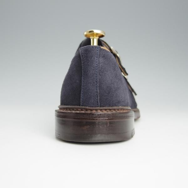 美品★トリッカーズ SIZE 7.5【モデル定価￥81,000-★ダブルモンク/Rufus】7824/スエード/紺/メンズ/Tricker's★h733