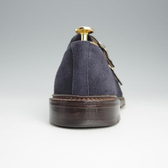美品★トリッカーズ SIZE 7.5【モデル定価￥81,000-★ダブルモンク/Rufus】7824/スエード/紺/メンズ/Tricker's★h733