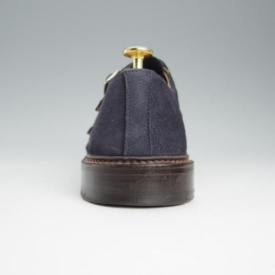 美品★トリッカーズ SIZE 7.5【モデル定価￥81,000-★ダブルモンク/Rufus】7824/スエード/紺/メンズ/Tricker's★h733