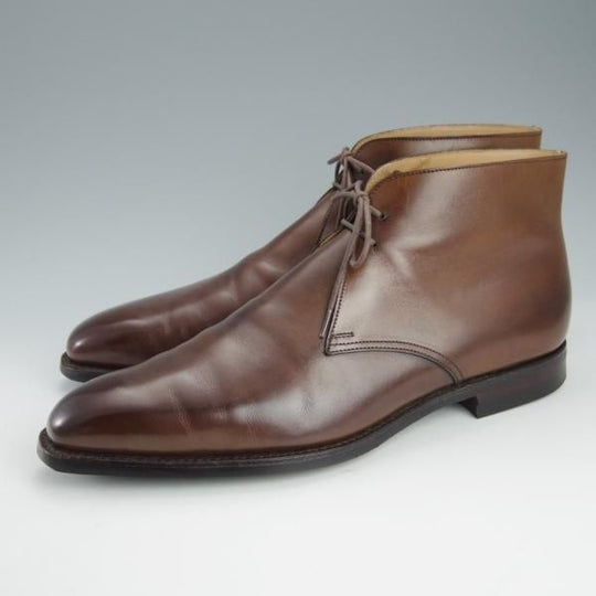 極美品★クロケット&ジョーンズ 8.5E【定価￥90,200-★ダイナイトソール/TETBURY】348ラスト/チャッカブーツ/濃茶/Crockett&Jones★h735