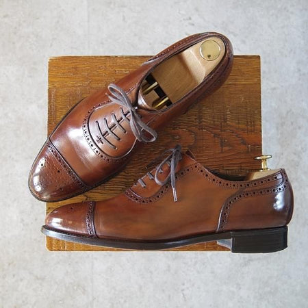 極上★三陽山長 SIZE 8【定価￥73,440-★琴四郎/R2010ラスト】セミブローグ/カーフ/茶/KINSHIRO/Sanyo Yamacho★h737