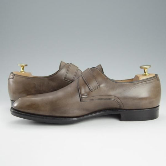 極美品★ジョンロブ UK7程度【貴重★エルメス別注/HERMES/ミュージアムカーフ】H103ラスト/JARVIS/モンクストラップ/灰茶/JOHN LOBB★h740