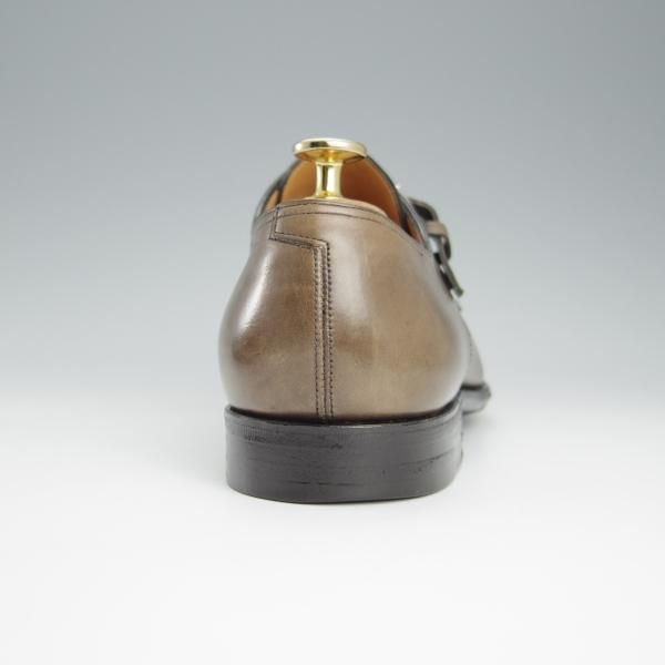 極美品★ジョンロブ UK7程度【貴重★エルメス別注/HERMES/ミュージアムカーフ】H103ラスト/JARVIS/モンクストラップ/灰茶/JOHN LOBB★h740