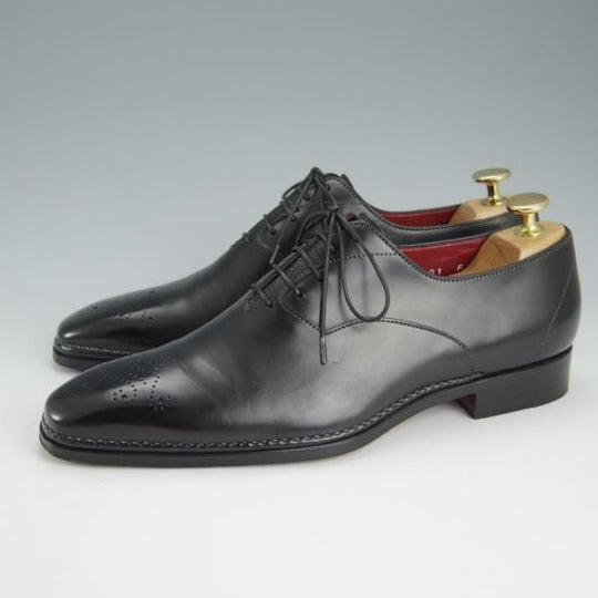 極美品★(伊)サントーニ SIZE 5【★オックスフォードシューズ/10039】カーフ/黒/メンズ/Santoni★h741