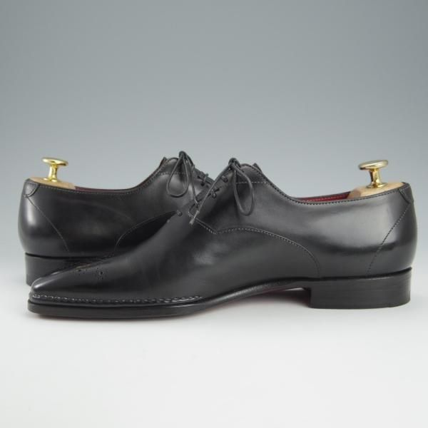 極美品★(伊)サントーニ SIZE 5【★オックスフォードシューズ/10039】カーフ/黒/メンズ/Santoni★h741
