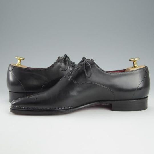 極美品★(伊)サントーニ SIZE 5【★オックスフォードシューズ/10039】カーフ/黒/メンズ/Santoni★h741