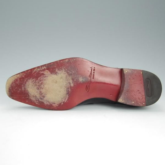 極美品★(伊)サントーニ SIZE 5【★オックスフォードシューズ/10039】カーフ/黒/メンズ/Santoni★h741