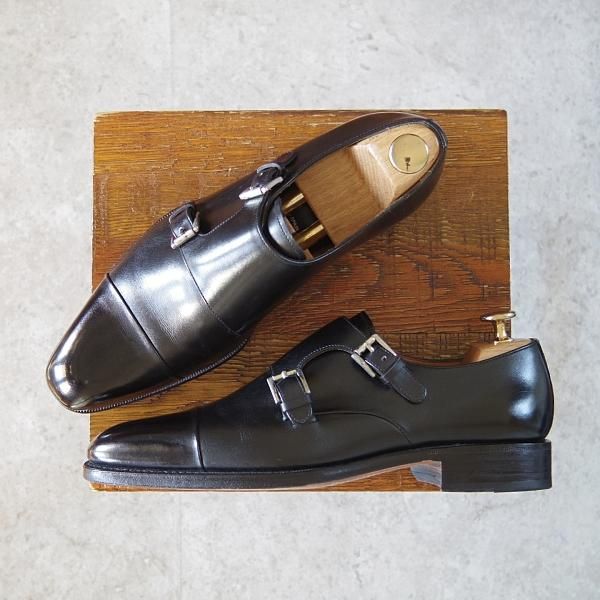 極美品★(スペイン製)YANKO/ヤンコ SIZE 6【定価￥46,200-★ダブルモンク/14453】カーフ/黒/メンズ★h742