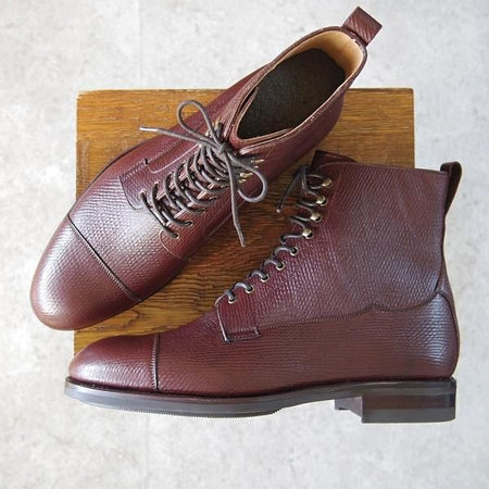 未使用★カルミナ SIZE 7【定価￥121,000-★貴重な復刻ロシアンカーフ(英：J&FJ BAKER社)/80791】ブーツ/茶/CARMINA★h748