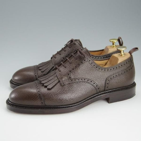 未使用★クロケット&ジョーンズ UK8/US8.5D【貴重★ブラックフリース別注/ブルックスブラザーズ】シボ革/濃茶/Crockett&Jones★h751