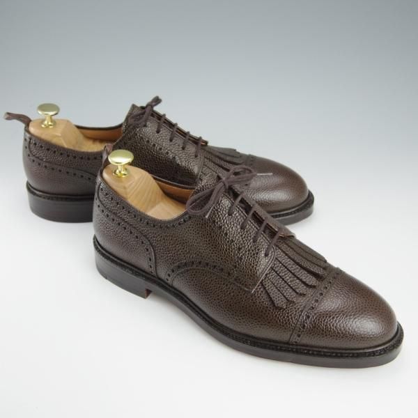 未使用★クロケット&ジョーンズ UK8/US8.5D【貴重★ブラックフリース別注/ブルックスブラザーズ】シボ革/濃茶/Crockett&Jones★h751