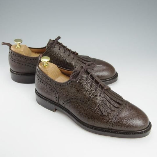 未使用★クロケット&ジョーンズ UK8/US8.5D【貴重★ブラックフリース別注/ブルックスブラザーズ】シボ革/濃茶/Crockett&Jones★h751