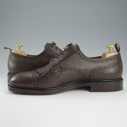 未使用★クロケット&ジョーンズ UK8/US8.5D【貴重★ブラックフリース別注/ブルックスブラザーズ】シボ革/濃茶/Crockett&Jones★h751