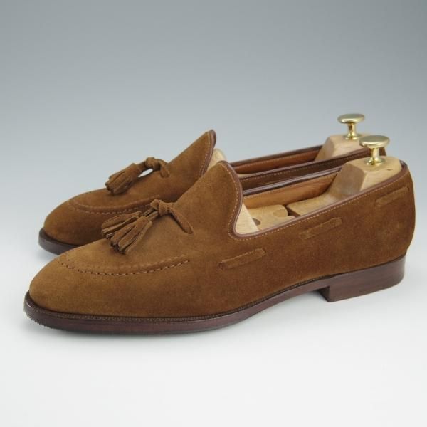 極美品★クロケット&ジョーンズ UK8/US8.5D【★(米)ラルフローレン別注/Ralph Lauren】タッセルローファー/茶/Crockett&Jones★h752