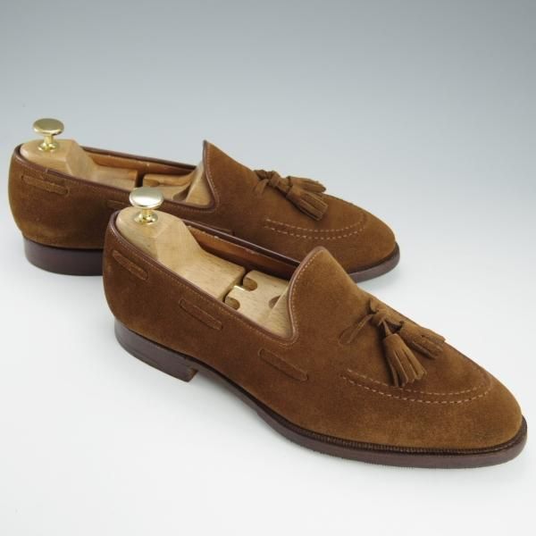 極美品★クロケット&ジョーンズ UK8/US8.5D【★(米)ラルフローレン別注/Ralph Lauren】タッセルローファー/茶/Crockett&Jones★h752