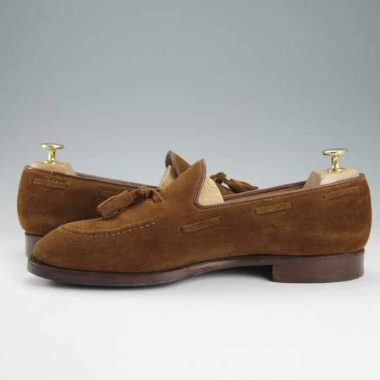 極美品★クロケット&ジョーンズ UK8/US8.5D【★(米)ラルフローレン別注/Ralph Lauren】タッセルローファー/茶/Crockett&Jones★h752