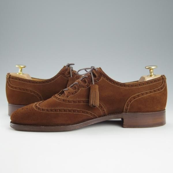極上★クロケット&ジョーンズ 7.5E【★(英)ポールスミス別注/Paul Smith】ギリーシューズ/スエード/茶/メンズ/Crockett&Jones★h753
