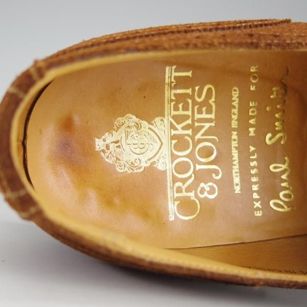 極上★クロケット&ジョーンズ 7.5E【★(英)ポールスミス別注/Paul Smith】ギリーシューズ/スエード/茶/メンズ/Crockett&Jones★h753