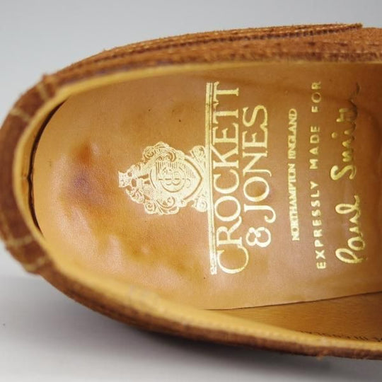 極上★クロケット&ジョーンズ 7.5E【★(英)ポールスミス別注/Paul Smith】ギリーシューズ/スエード/茶/メンズ/Crockett&Jones★h753