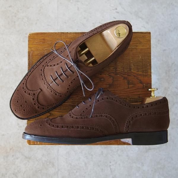 極上★チャーチ 75F/UK7.5【現行定価￥136,400-★100ラスト/CHETWYND/チェットウィンド】フルブローグ/スエード/茶/Church's★h755