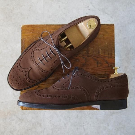 極上★チャーチ 75F/UK7.5【現行定価￥136,400-★100ラスト/CHETWYND/チェットウィンド】フルブローグ/スエード/茶/Church's★h755