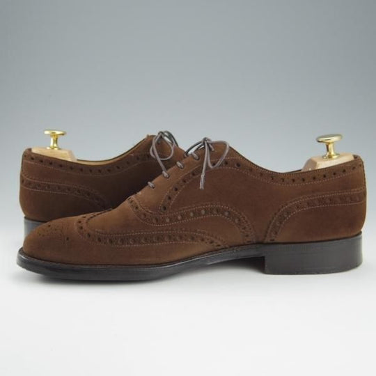 極上★チャーチ 75F/UK7.5【現行定価￥136,400-★100ラスト/CHETWYND/チェットウィンド】フルブローグ/スエード/茶/Church's★h755