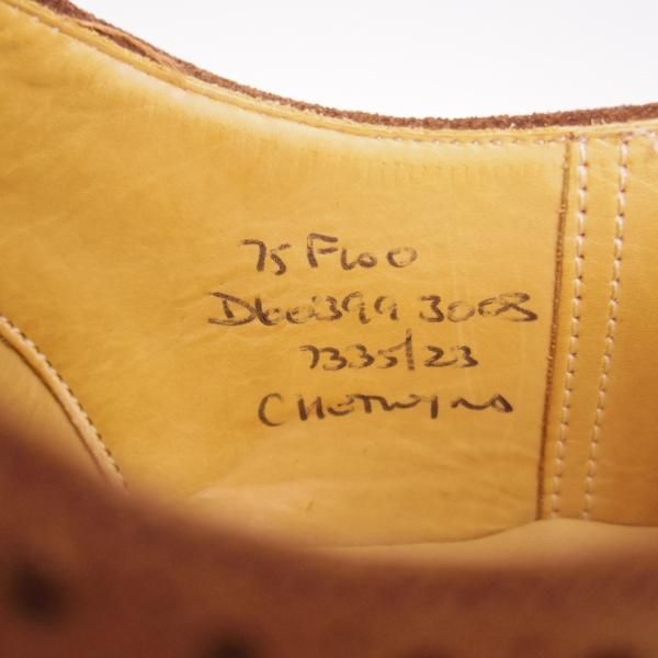 極上★チャーチ 75F/UK7.5【現行定価￥136,400-★100ラスト/CHETWYND/チェットウィンド】フルブローグ/スエード/茶/Church's★h755