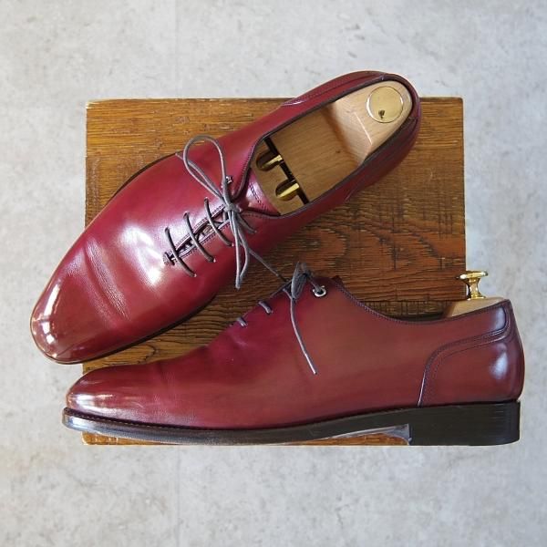 美品★(伊)サルヴァトーレ・フェラガモ 8.5EE【定価￥174,900-★TRAMEZZAライン/トラメッザ】ホールカット/赤茶/Salvatore Ferragamo★h757