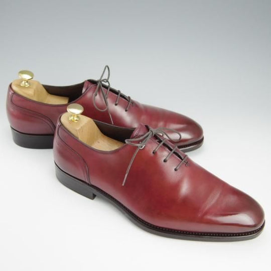 美品★(伊)サルヴァトーレ・フェラガモ 8.5EE【定価￥174,900-★TRAMEZZAライン/トラメッザ】ホールカット/赤茶/Salvatore Ferragamo★h757