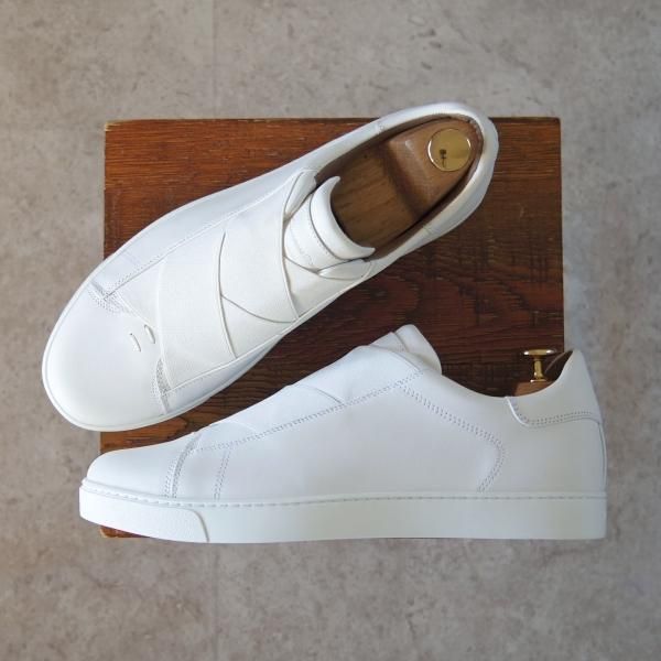 ほぼ未使用★(伊)Gianvito Rossi/ジャンヴィト・ロッシ SIZE 41【定価￥78,100-★レザースニーカー/白】カーフ/メンズ★h760