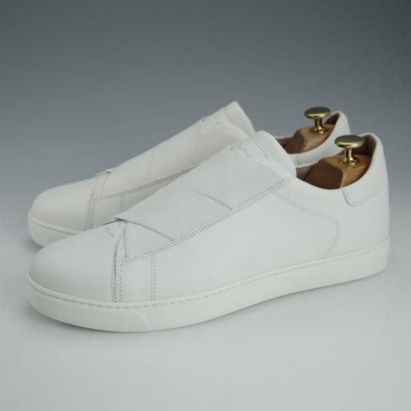 ほぼ未使用★(伊)Gianvito Rossi/ジャンヴィト・ロッシ SIZE 41【定価￥78,100-★レザースニーカー/白】カーフ/メンズ★h760