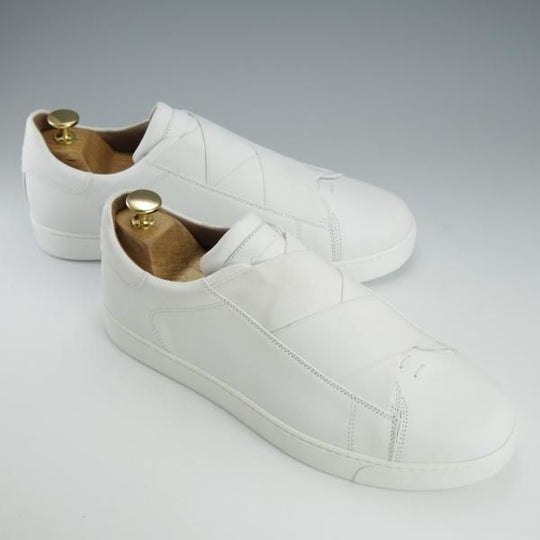 ほぼ未使用★(伊)Gianvito Rossi/ジャンヴィト・ロッシ SIZE 41【定価￥78,100-★レザースニーカー/白】カーフ/メンズ★h760