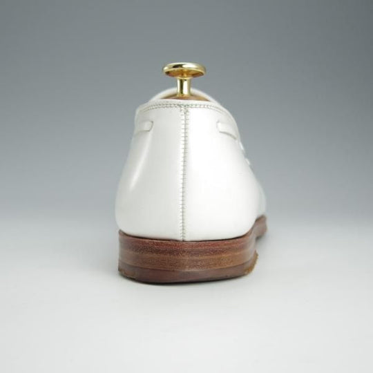 ★クロケット&ジョーンズ 9E【★バーニーズNY別注/NASH】366ラスト/タッセルローファー/カーフ/白/メンズ/BARNEYS/Crockett&Jones★h762