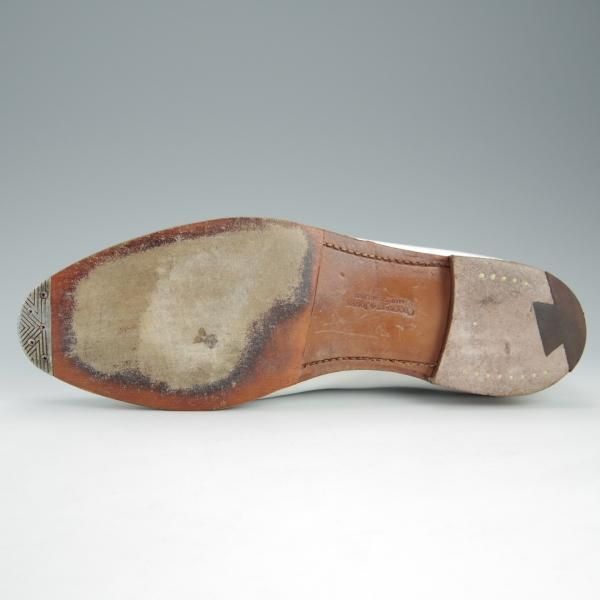 ★クロケット&ジョーンズ 9E【★バーニーズNY別注/NASH】366ラスト/タッセルローファー/カーフ/白/メンズ/BARNEYS/Crockett&Jones★h762